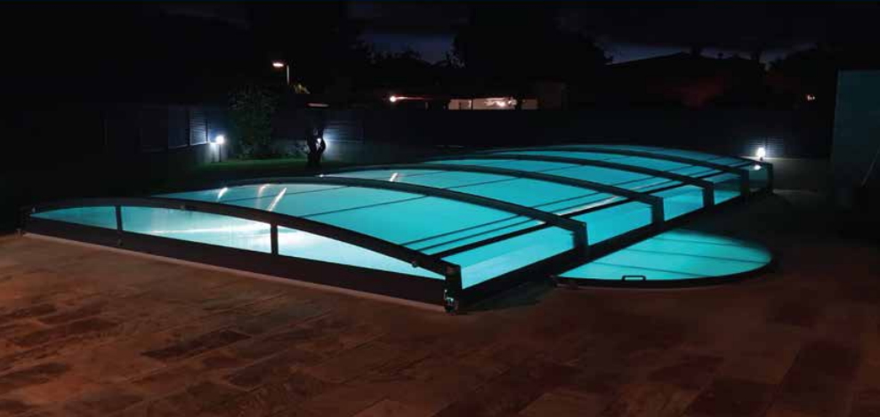 Coperture per piscina in notturna Azenco Blu Coperture